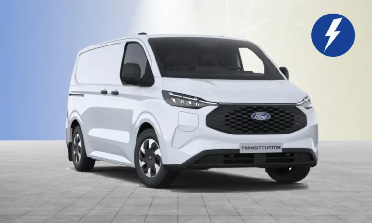 Ford E-Transit Custom Ansicht von vorne rechts