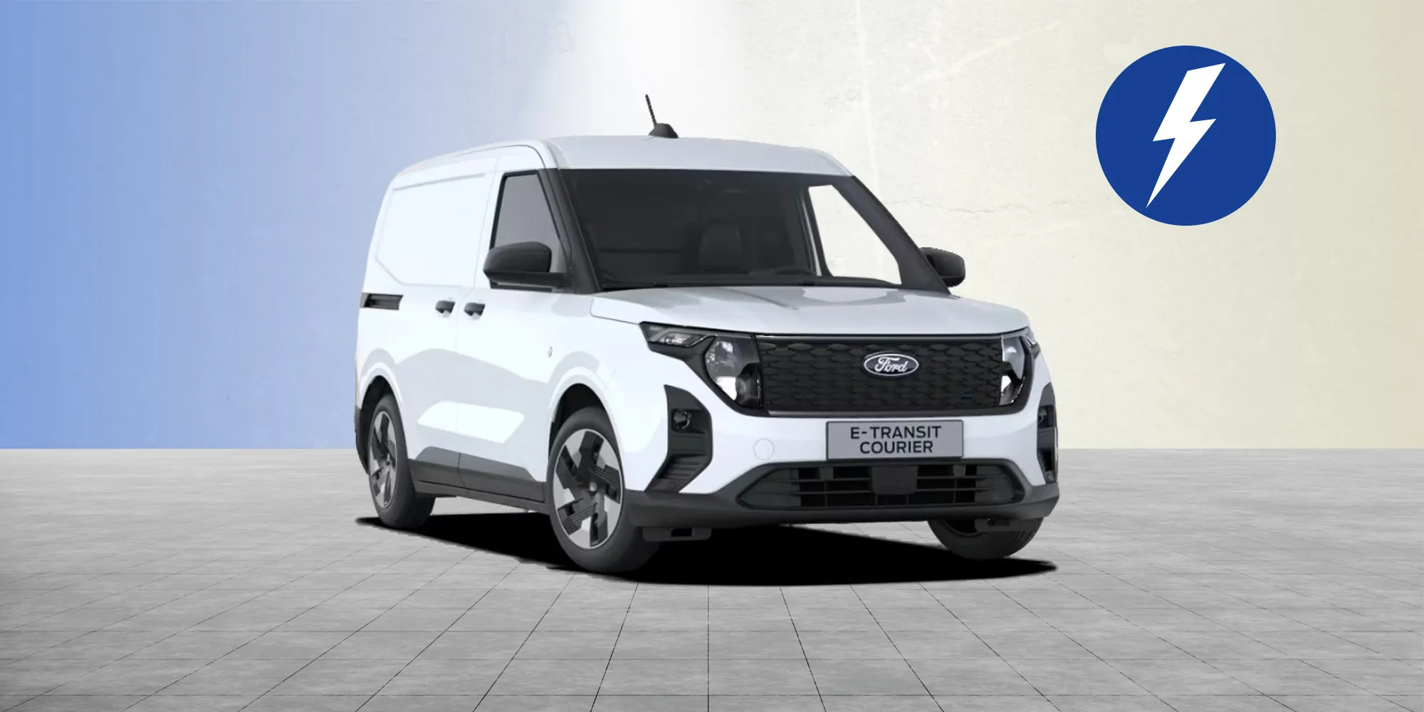 Ford E-Transit Courier Ansicht von vorne rechts