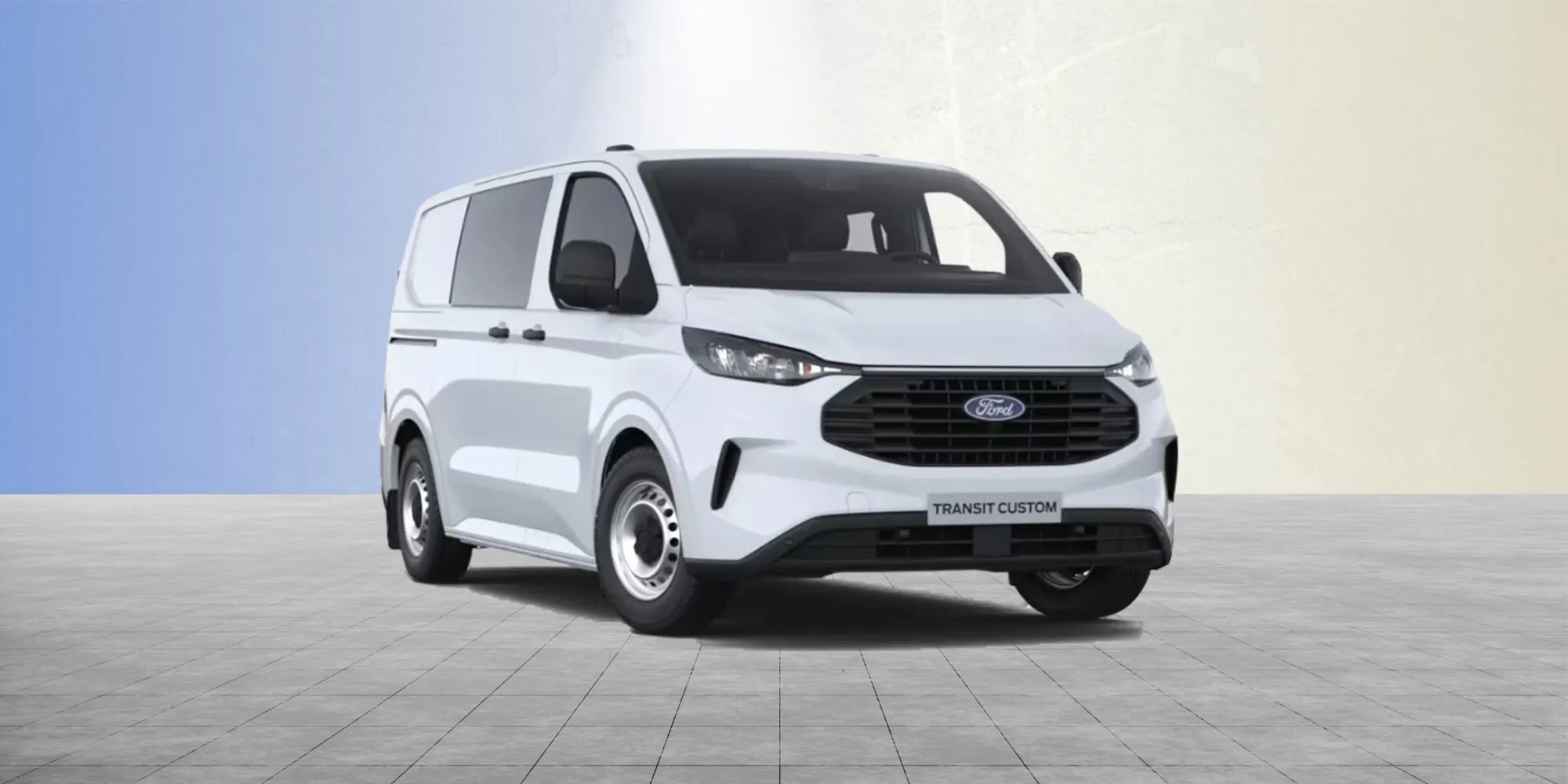 Ford Transit Custom Doppelkabine LKW Ansicht von vorne rechts