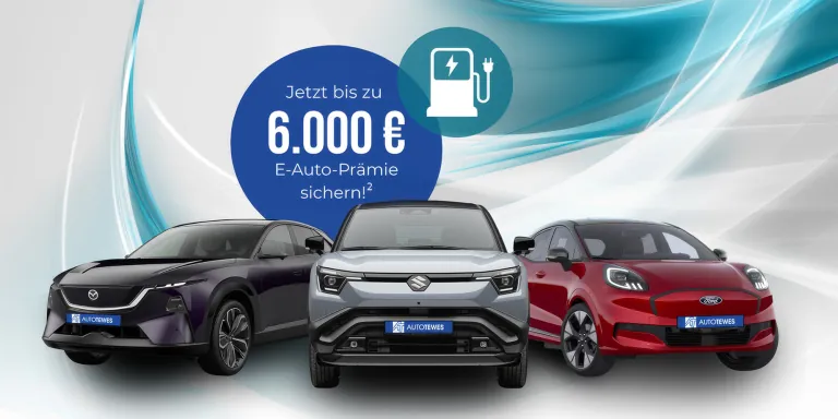 Foto von Mazda CX6e EV, Suzuki e VITARA ALLGRIP-e und Ford Puma Gen-e Premium mit dem Hinweis